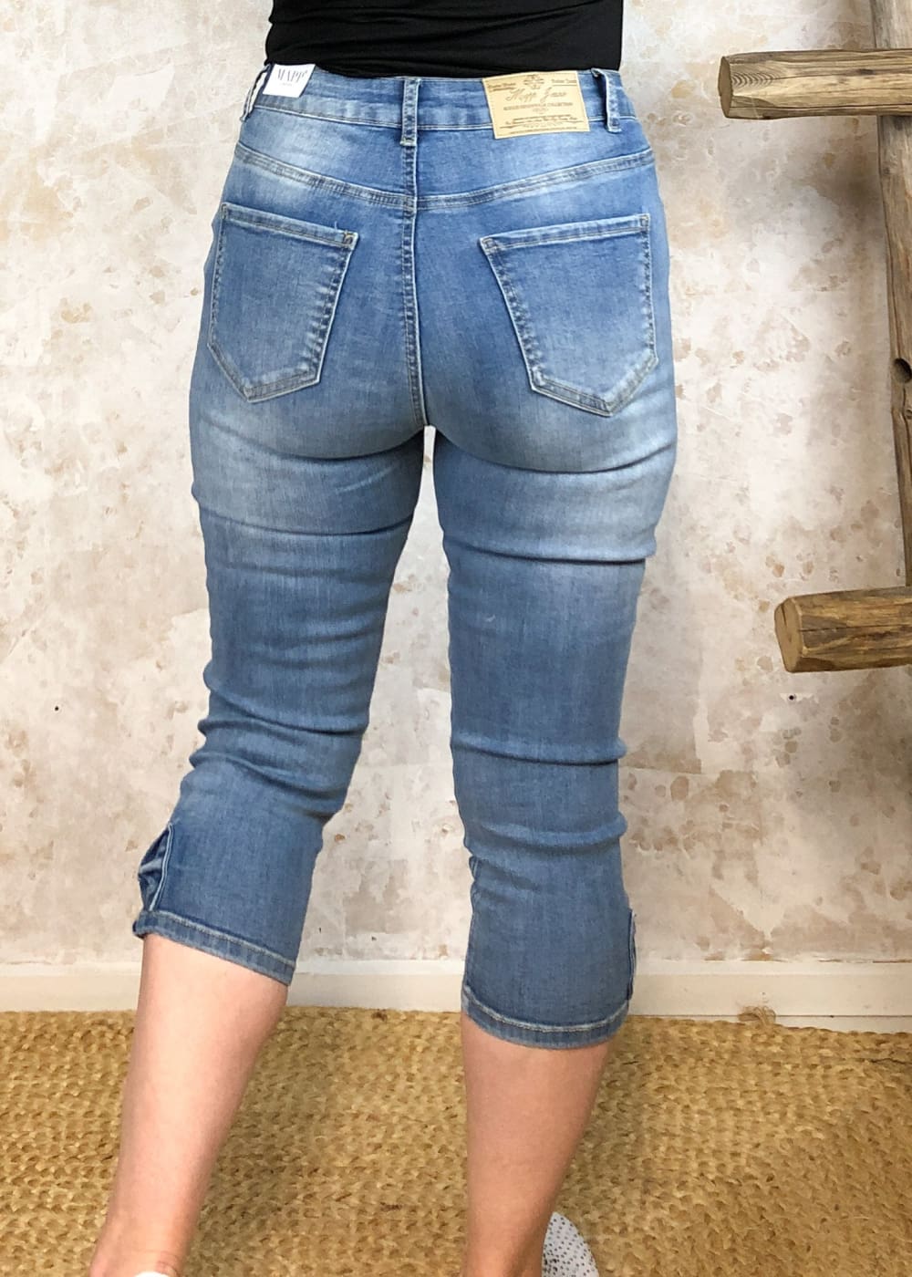 Capri farkku mapp bow2 vaalea pesu - caprit ja legginsit