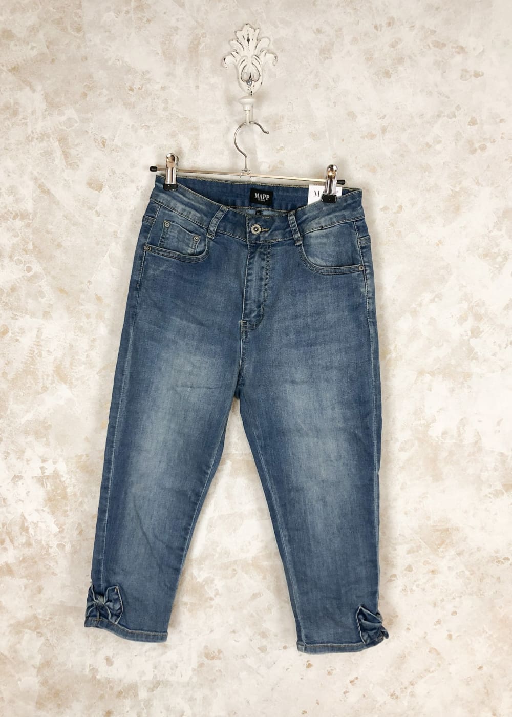 Capri farkku mapp bow2 vaalea pesu - caprit ja legginsit