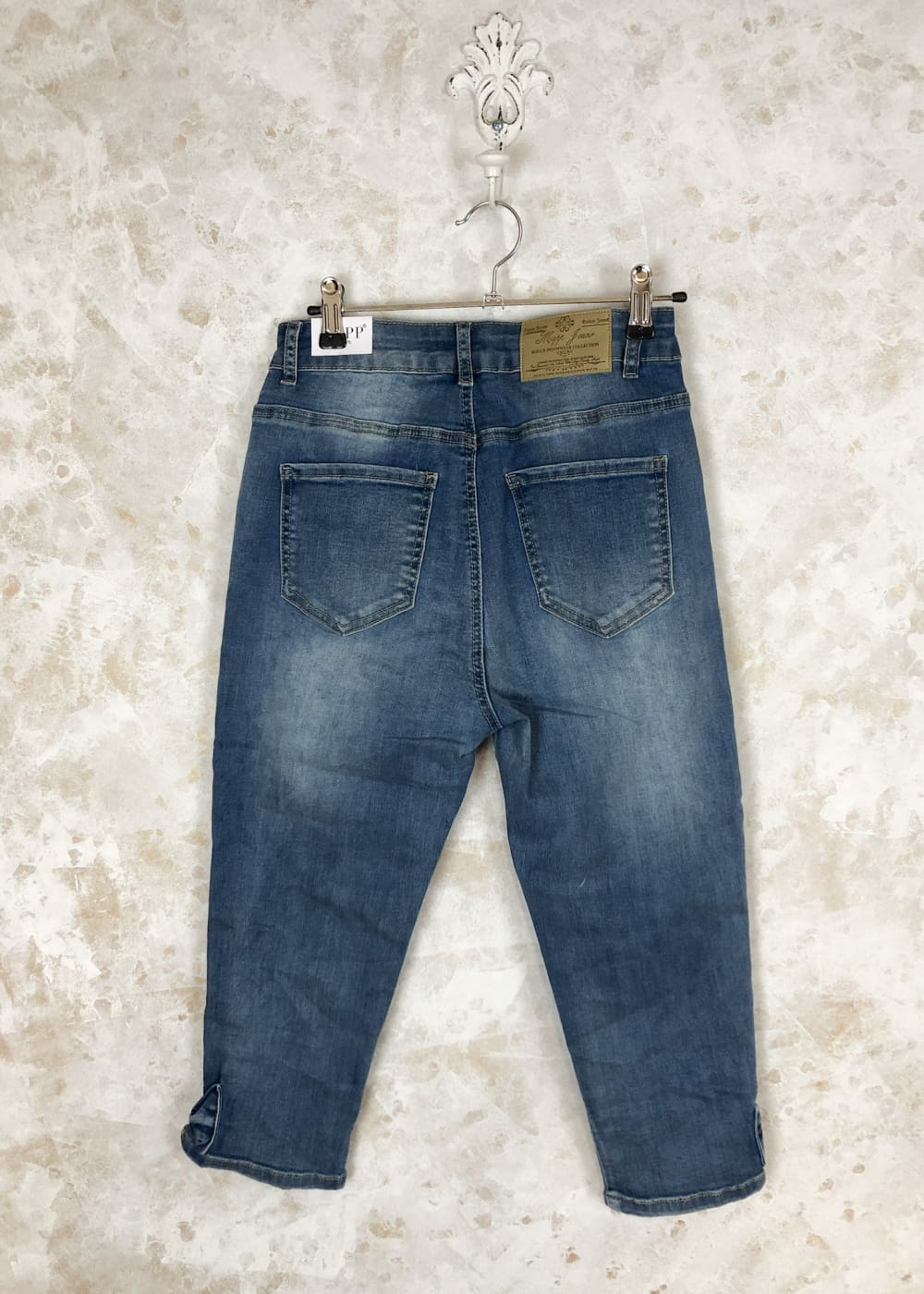 Capri farkku mapp bow2 vaalea pesu - caprit ja legginsit