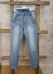 Farkku mapp katy viistotasku vaalea pesu - farkku