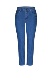 Naisten mukavat ja joustavat ZeZe stretch-farkut, suora lahje, keskipesu, taskut edessä ja takana.