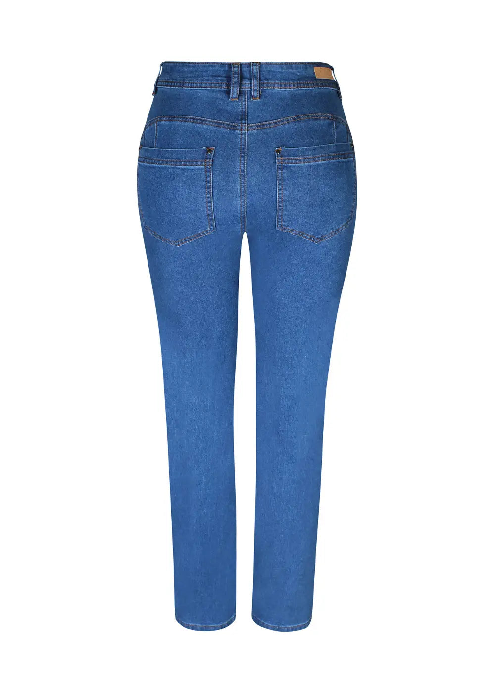 Naisten mukavat ja joustavat ZeZe stretch-farkut, suora lahje, keskipesu, taskut edessä ja takana.