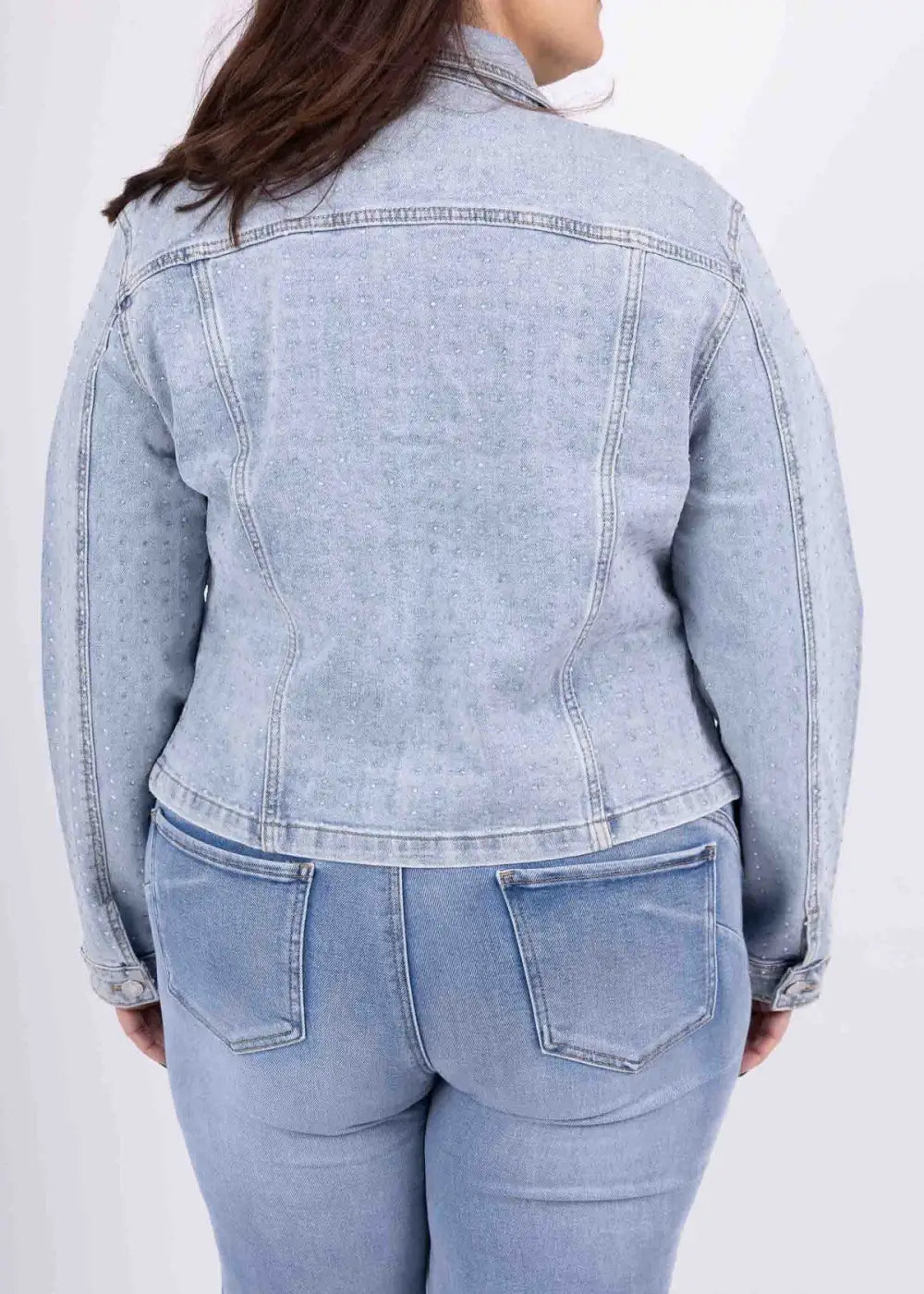 Vaaleansininen timanttikuvioitu farkkurotsi naisille – hurmaava look arkeen ja juhlaan, ei jousta.