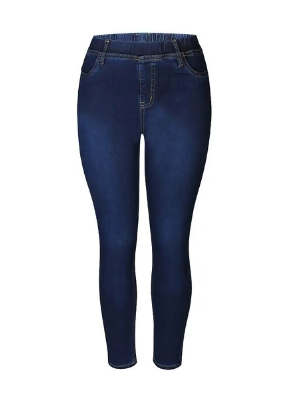 Huippumukavat, joustavat jeggingsit korkealla vyötäröllä, ilman vetoketjua, taskuilla ja kapenevalla lahkeella.