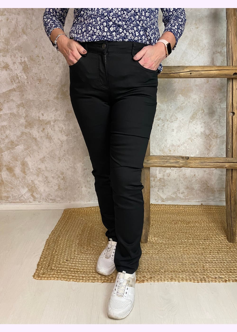 Housut brantex madelaine musta 0225 - housut