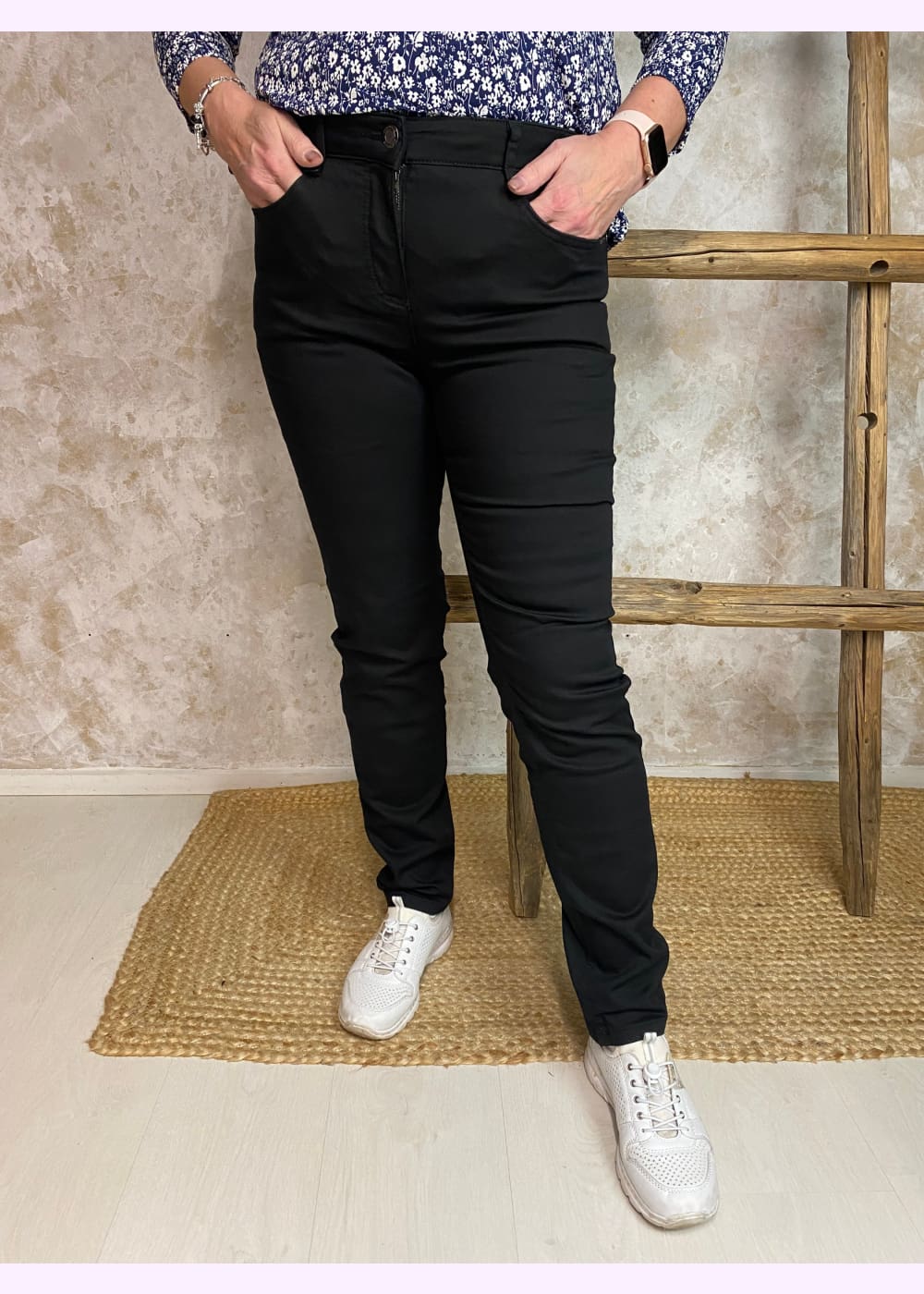 Housut brantex madelaine musta 0225 - housut