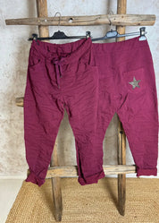 Housut flashstar eri värejä | viininpunainen | housut