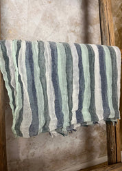 Huivi 113019 vihreä-sini-valkoraitainen 0925