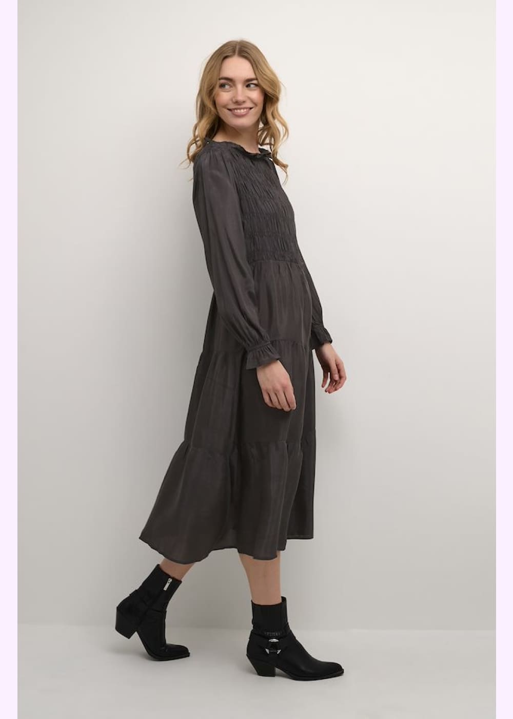 Mekko cream henva harmaa 0823 - mekko