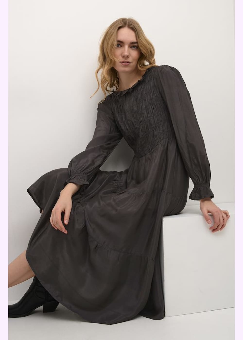 Mekko cream henva harmaa 0823 - mekko