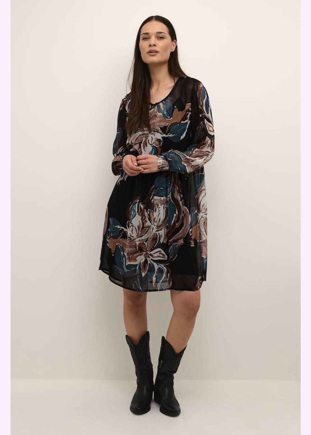 Mekko cream jasmina musta 0923 - mekko
