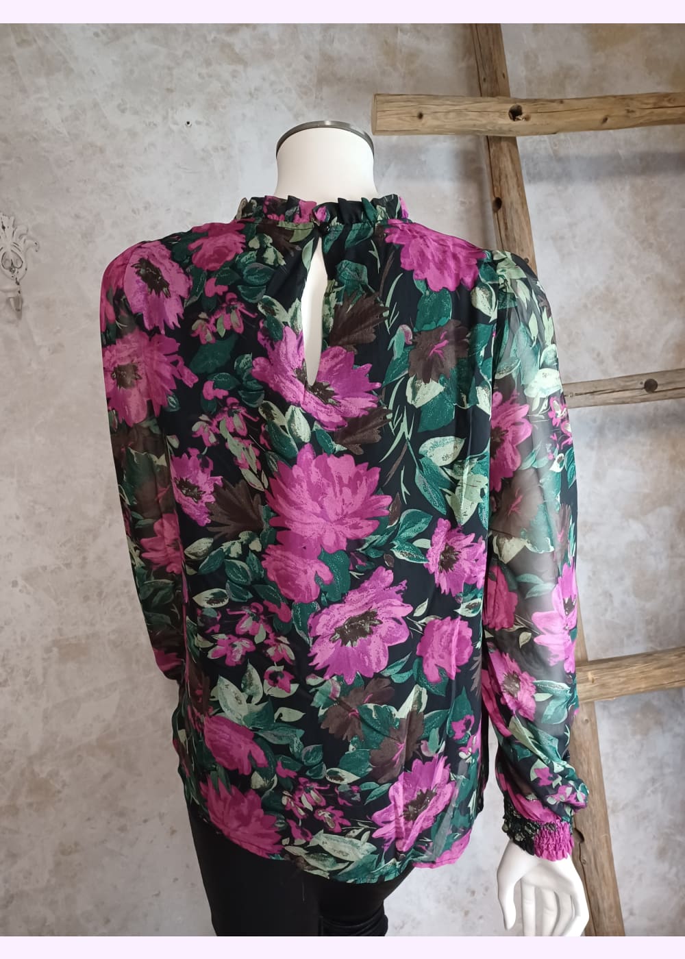 Sifonkipaita kaffe willa fuksia 0823 - pusero