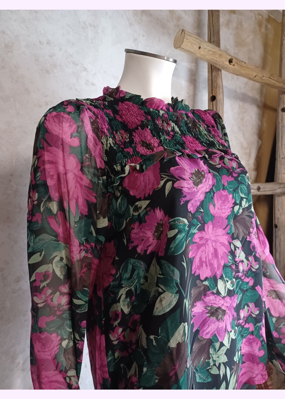 Sifonkipaita kaffe willa fuksia 0823 - pusero