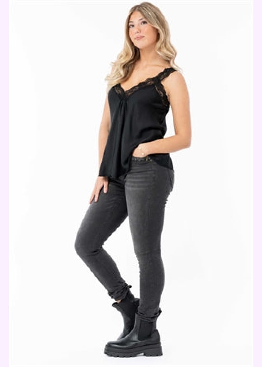 Toppi lily lace capri collection musta 0923 - toppi