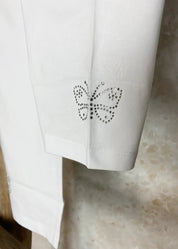 Trikoocapri mxo blingperhonen valkoinen 0425 | caprit ja shortsit