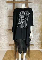 Tunika rosanne musta 1124 - tunika