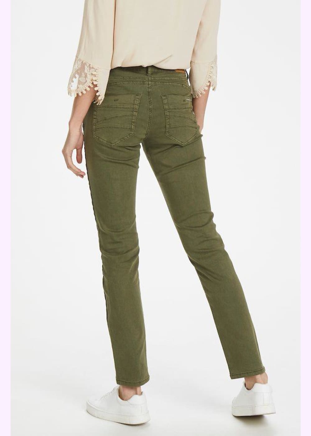 Twill housut lottecr cream vihreä - housut