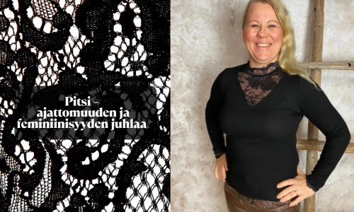 Naisten pitsipusero musta