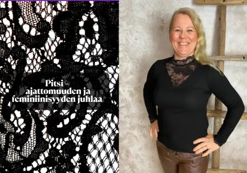 Naisten pitsipusero musta