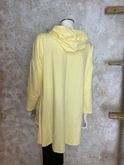 Naisten hupparitunika printillä, pehmeä joustava materiaali, A-linja, pidempi takaa, pitkät hihat ja laskettu olkalinja