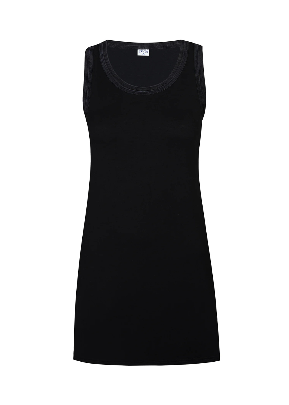 Naisten pitkä hihaton toppi, pehmeä materiaali, naisellinen malli ja O-pääntie