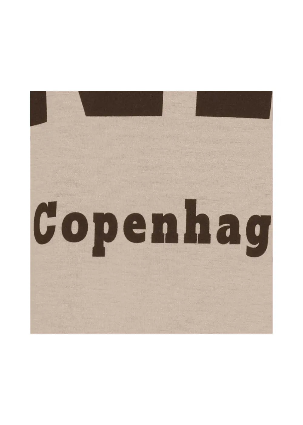 Beige oversized collegepaita printtikuviolla, pehmeä ja joustava materiaali, pitkät hihat ja O-pääntie