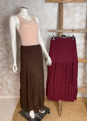 Boheemi pitsihame frillahelmalla ja A-linjaisella mallilla, leveä kuminauhavyötärö ja joustava alushame