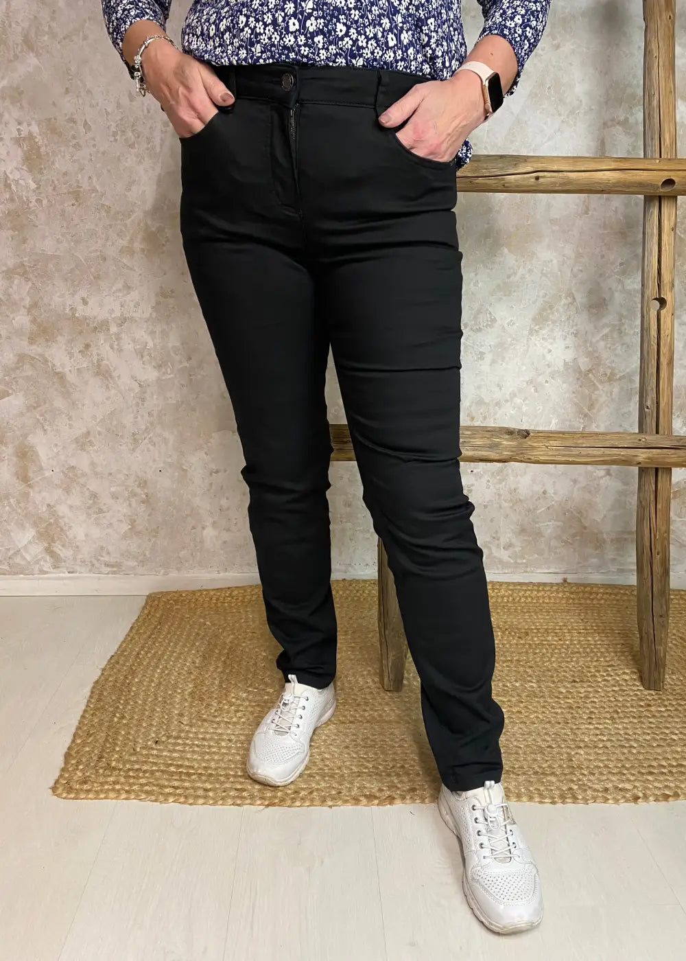 Housut brantex madelaine musta 0225 - housut