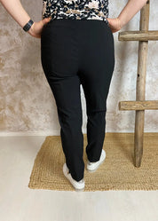 Naisten klassiset stretch-housut hyppyhousumallilla, korkea vyötärö ja kapeneva lahje, sopii työ- ja vapaa-ajan asuihin