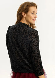 Elegantti mesh-juhlapaita kohosamettikuvioilla, vajaamittaisilla puffihihoilla ja A-linjaisella mallilla arkeen ja juhlaan.