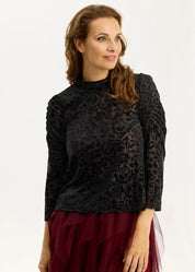 Elegantti mesh-juhlapaita kohosamettikuvioilla, vajaamittaisilla puffihihoilla ja A-linjaisella mallilla arkeen ja juhlaan.