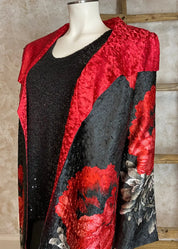 Kääntöjakku red rose punamusta 1124 - takki