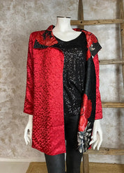 Kääntöjakku red rose punamusta 1124 - takki