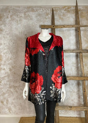Kääntöjakku red rose punamusta 1124 - takki