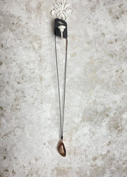 Pitkä ruusukultainen kaulakoru nahkamaisella nauhalla, korumetalli, nikkelivapaa, pituus 50–53 cm, tyylikäs asuste itselle tai lahjaksi