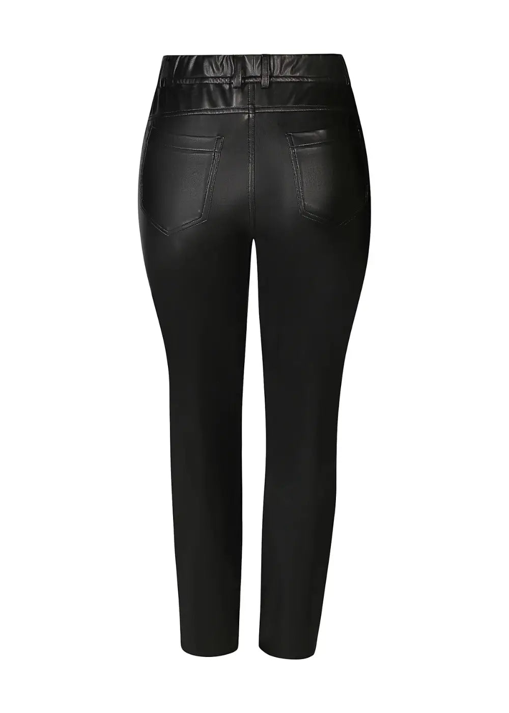 Naisten koutatut legginsit joustavasta ja pehmeästä materiaalista, korkea vyötärö, taskut, kapenevat lahkeet ja polyuretaani-pinnoitus