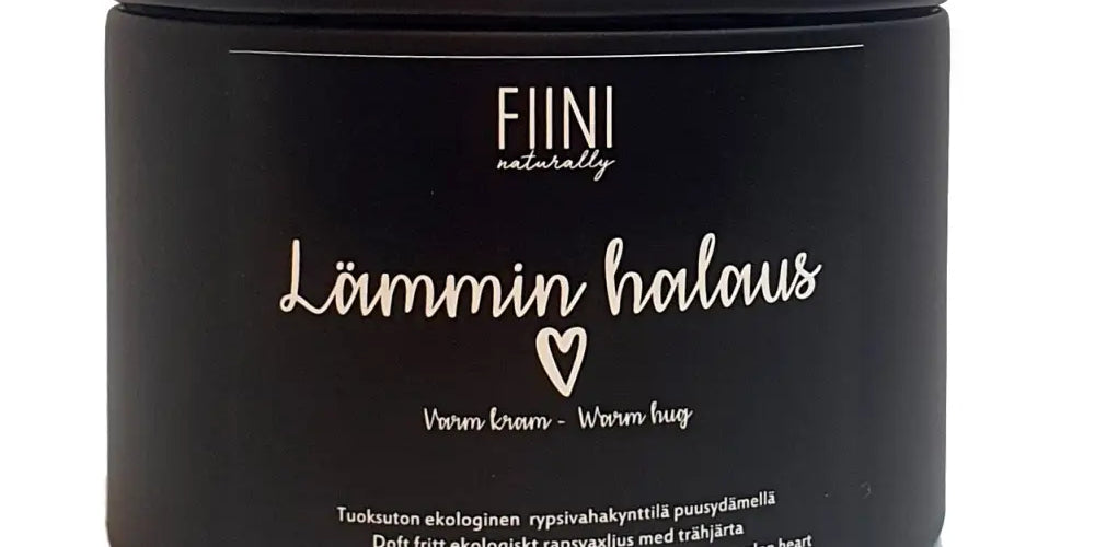 Tuoksuton rypsivahakynttilä puusydämellä, luonnollinen ja biohajoava kasvivaha, valmistettu Suomessa