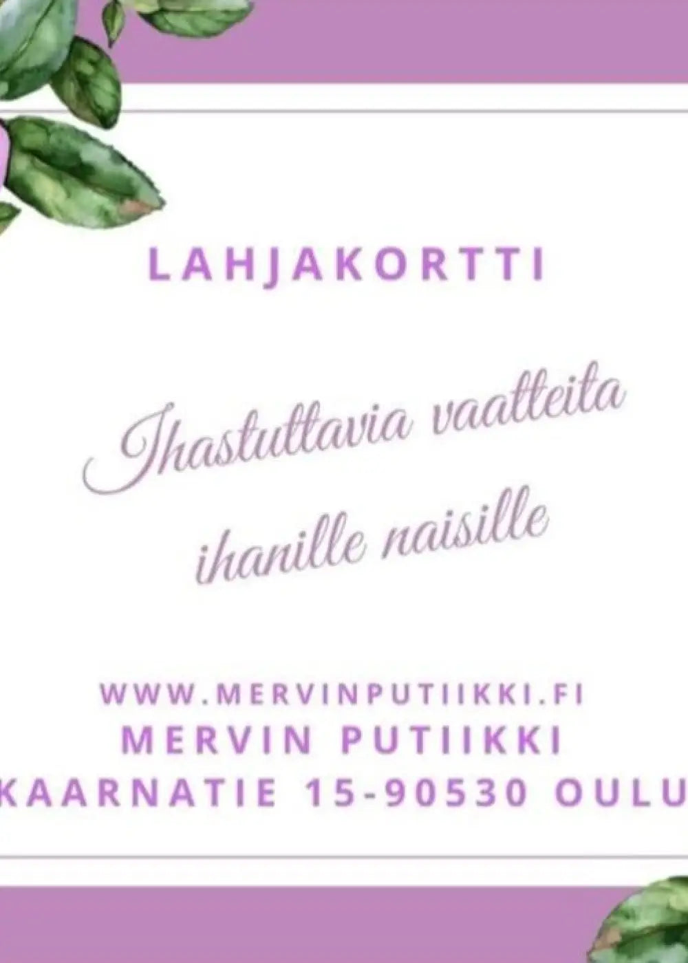 Lahjakortti - lahjakortit