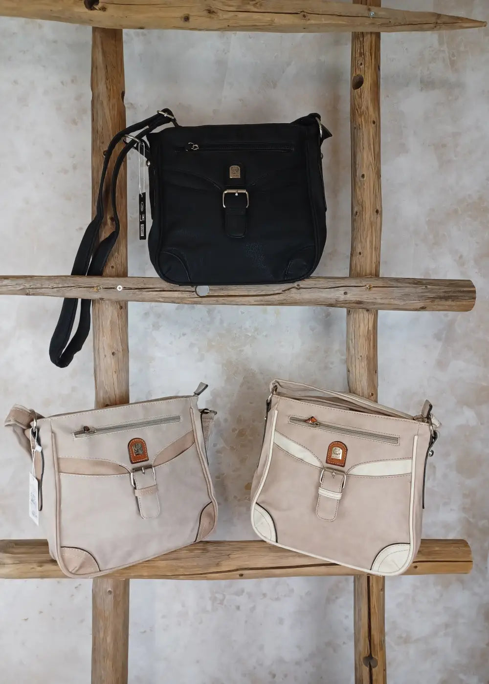 Laukku isabella harmaa beige ja musta - laukut