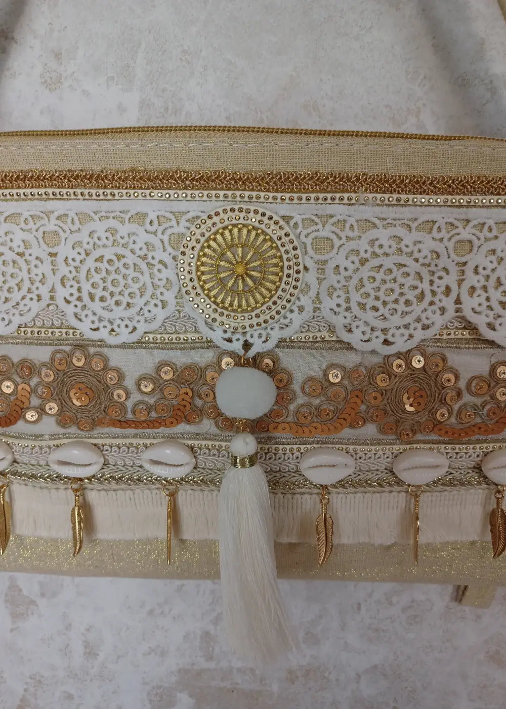 Laukku macrame beige - laukut