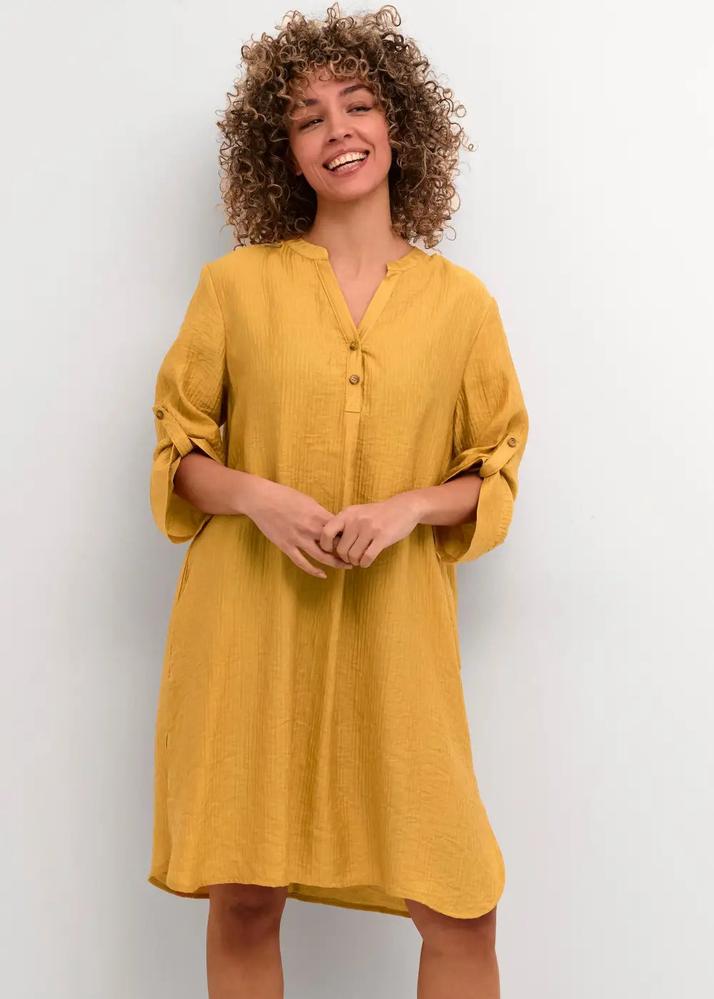 Mekko cream wilma 0723 keltainen - mekko
