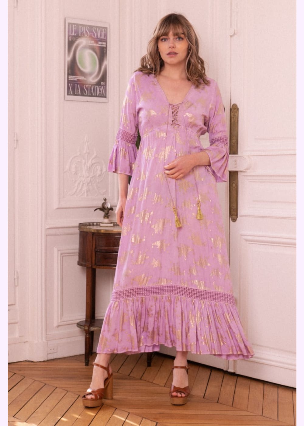 Mekko lilagold lila - mekko
