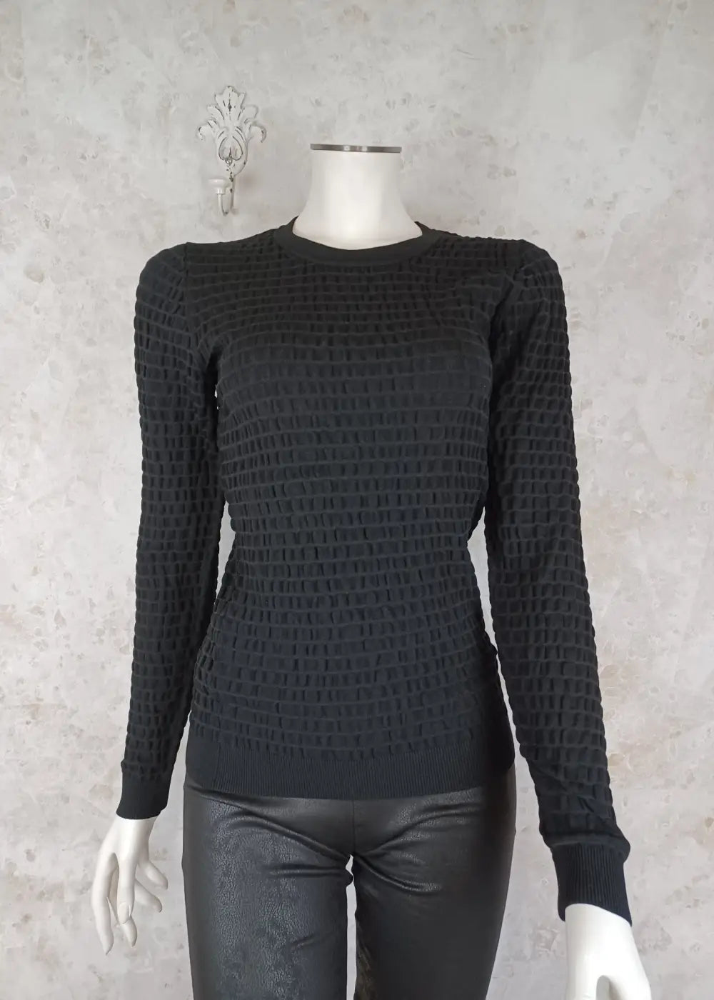 Neule cream ella musta 0923 - neule