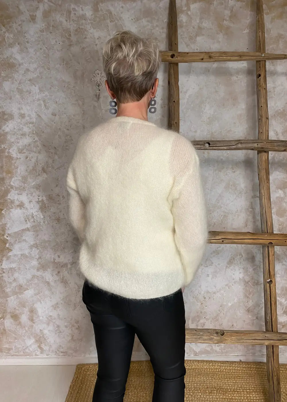 Neuletakki kidmohair evelina valkoinen 1224 - neule