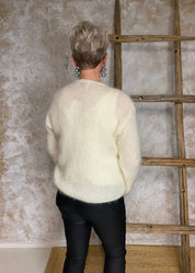 Neuletakki kidmohair evelina valkoinen 1224 - neule