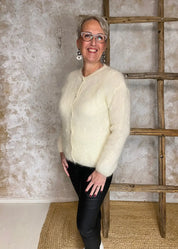 Neuletakki kidmohair evelina valkoinen 1224 - neule