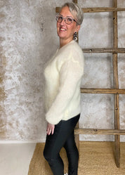 Neuletakki kidmohair evelina valkoinen 1224 - neule