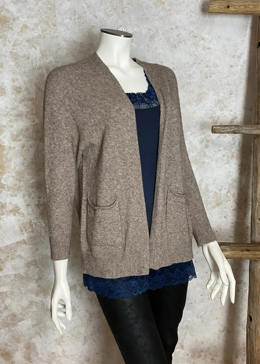 Neuletakki nathalie 353 eri värejä 0525 | taupe | neule