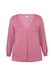 Lyhyt neuletakki ohutta pehmeää neulosta, suora malli, edessä napit, täyspitkät hihat ja avara V-kaula-aukko