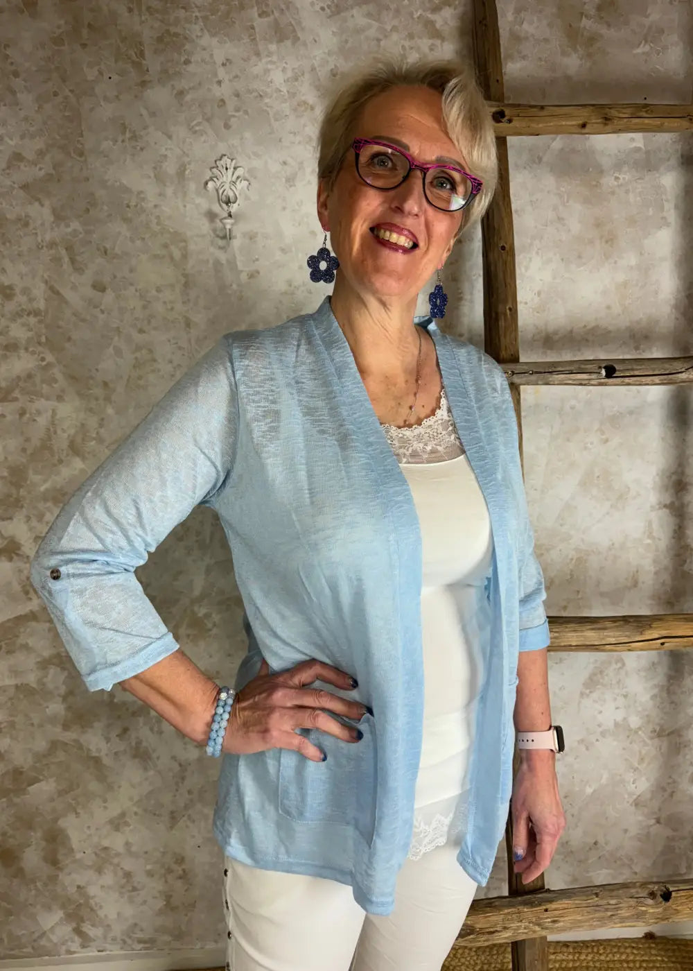 Neulostakki mxo jeanna vaaleansininen 0424 - neule